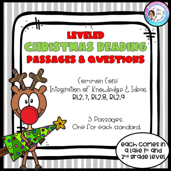 3 Leveled Christmas Reading Passages and Questions - Integration of Knowledge & Ideas