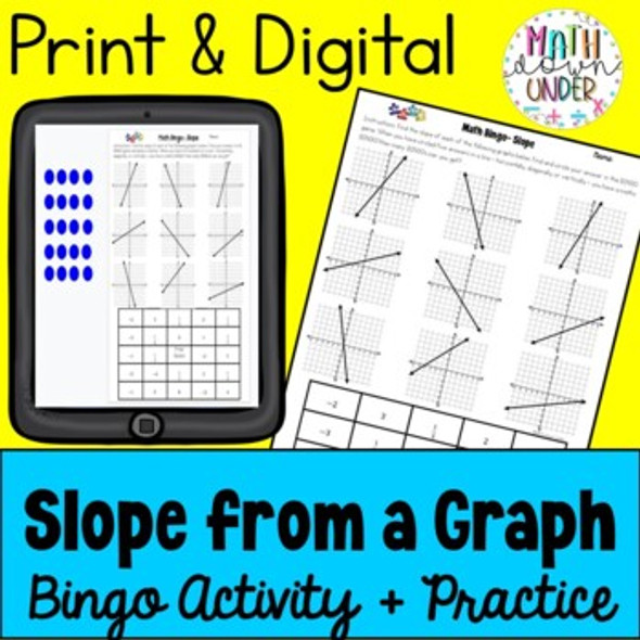 Finding the Slope from a Graph Math BINGO + Practice - PDF & Digital