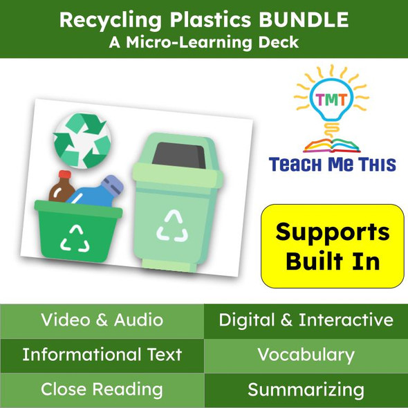 Recycling Plastic BUNDLE Informational Text Reading Passage and Activities