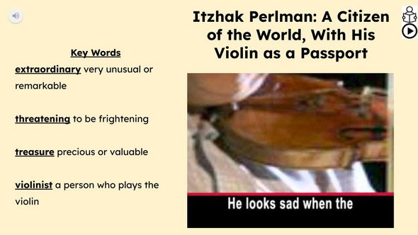 Itzhak Perlman Informational Text Reading Passage and Activities