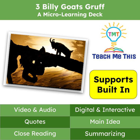 3 Billy Goats Gruff Reading Passage and Activities