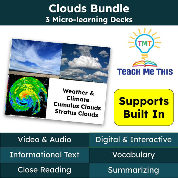 Clouds Informational Text Reading Passage and Activities BUNDLE