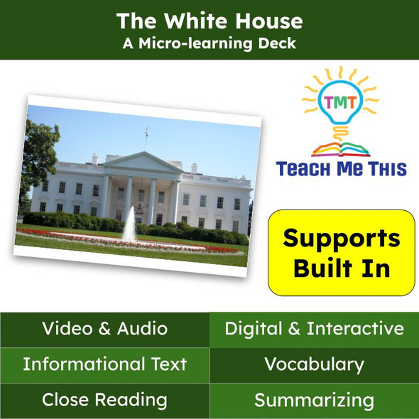 White House Informational Text Reading Passage and Activities