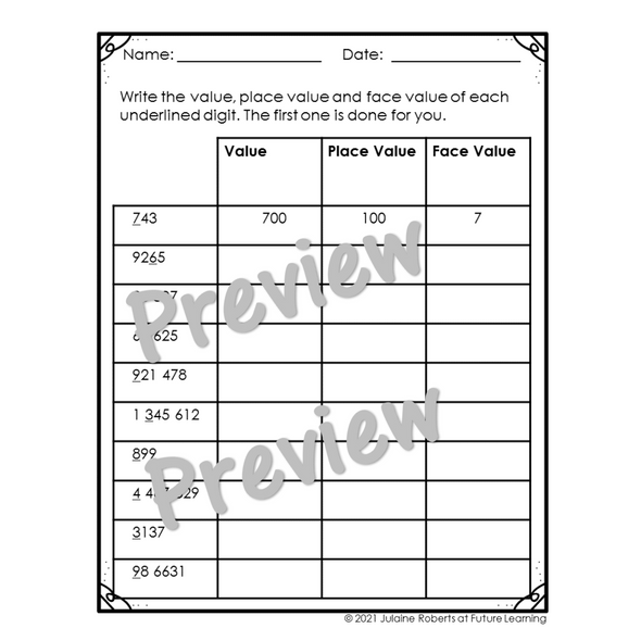 4th Grade Place Value Worksheets