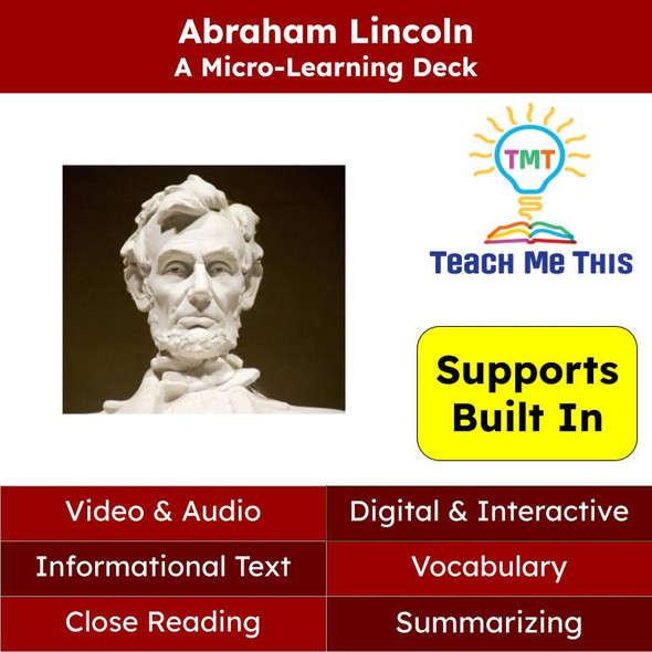 President Abraham Lincoln Informational Text Reading Passage and Activities