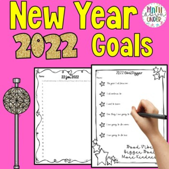 FREE New Year 2022 Goal Setter Activity for Middle School