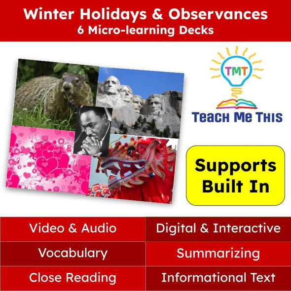 Winter Holidays Informational Text Reading Passage and Activities BUNDLE