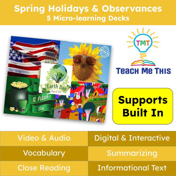 Spring Holidays Informational Text Reading Passage and Activities BUNDLE