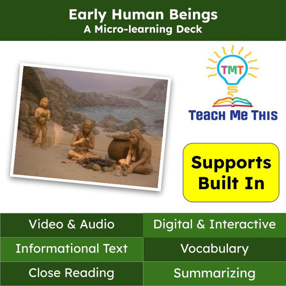 Early Human Informational Text Reading Passage and Activities