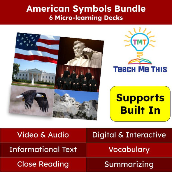 American Symbols Informational Text Reading Passage and Activities BUNDLE