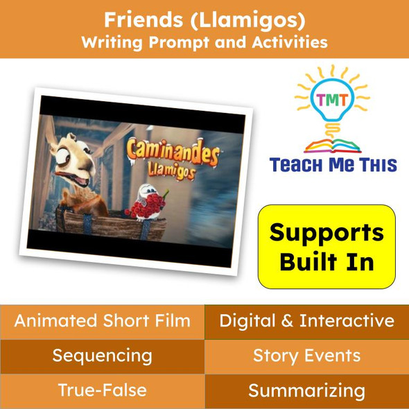 Writing Prompt and Activities: Friends (Llamigos) Animated Short Film