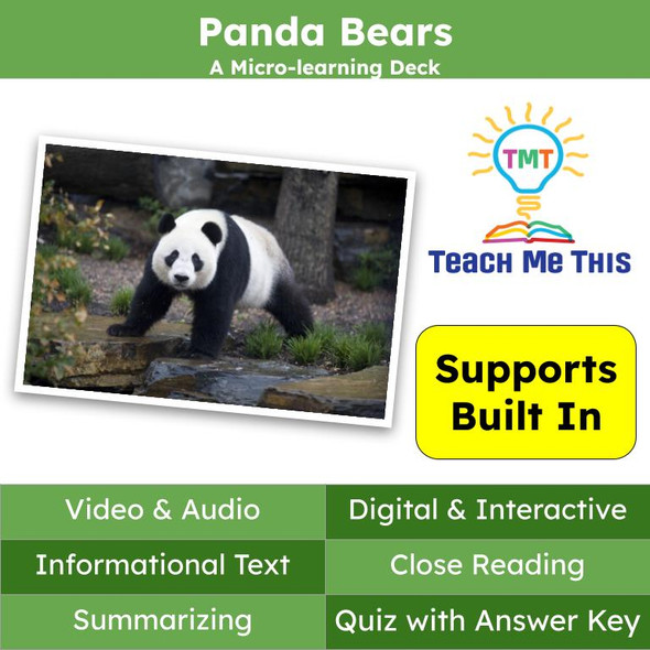 Pandas Informational Text Reading Passage and Activities