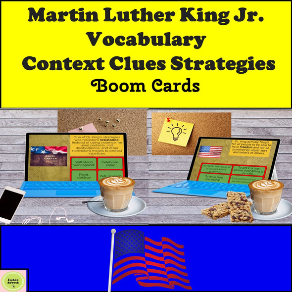 Martin Luther King Jr. Vocabulary Context Clues Strategies Digital Learning Boom Cards