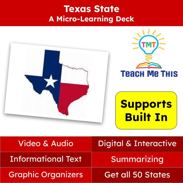 Texas (50 States and Capitals) Informational Text and Activities