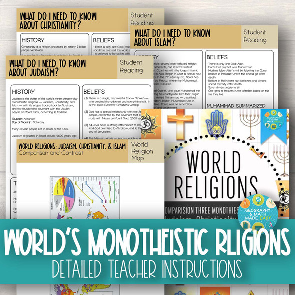 Geography—World Religions: A Comparison Study on Judaism, Christianity, & Islam