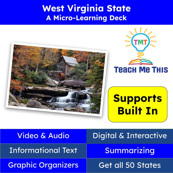 West Virginia (50 States and Capitals) Informational Text and Activities