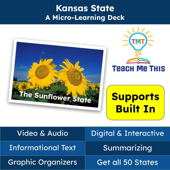 Kansas State (50 States and Capitals) Informational Text and Activities