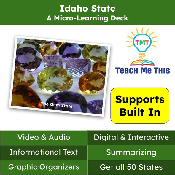 Idaho State (50 States and Capitals) Informational Text and Activities