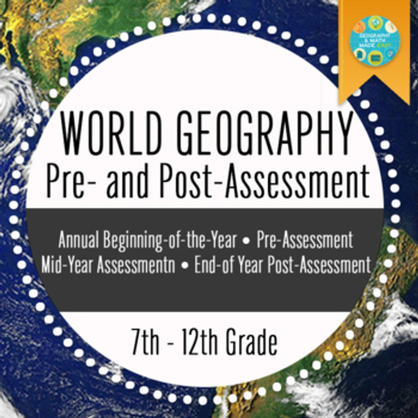 Geography Pre-assessment/Post-assessment For Beginning of Year