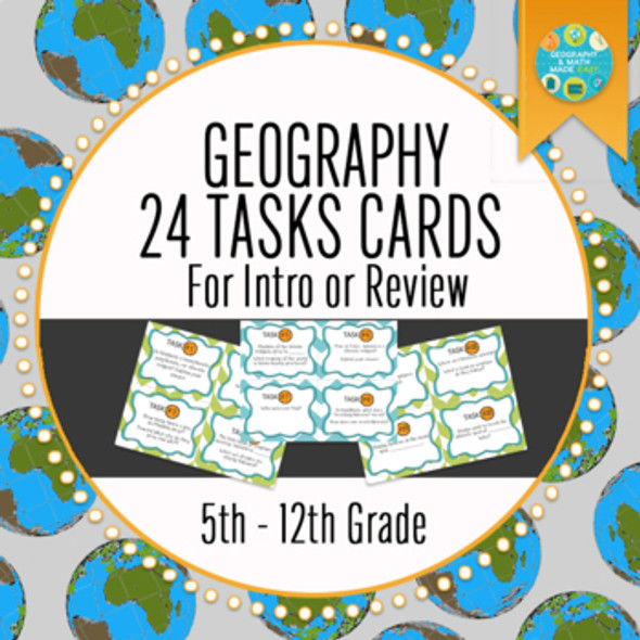 GEOGRAPHY: TASK CARD BUNDLE (Middle School & High School)