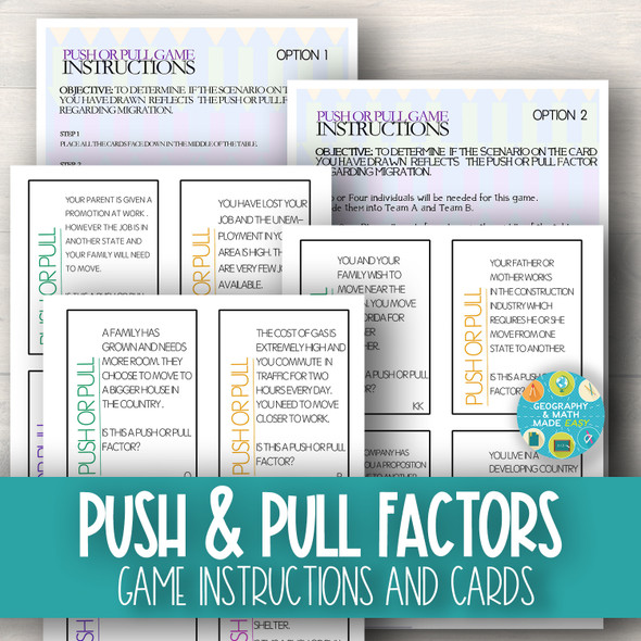 Geography: Push and Pull Factors on Human Migration (GAME ONLY)