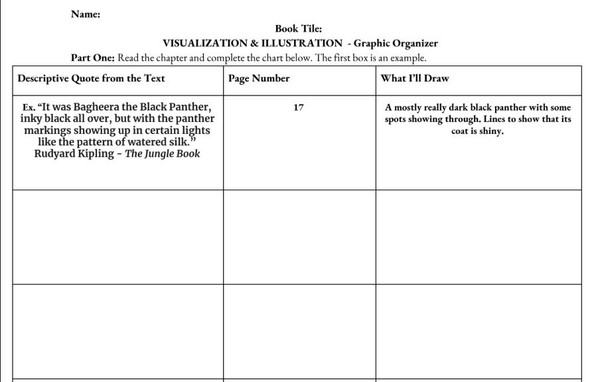 Literary Visualization Project and Rubric - Book Report - Independent Reading