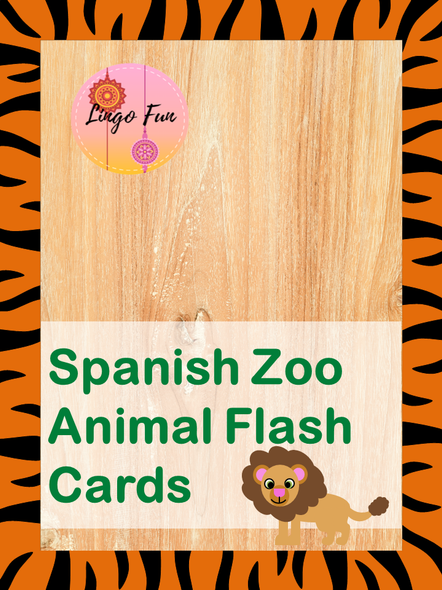 Spanish Zoo Animal Flash Cards