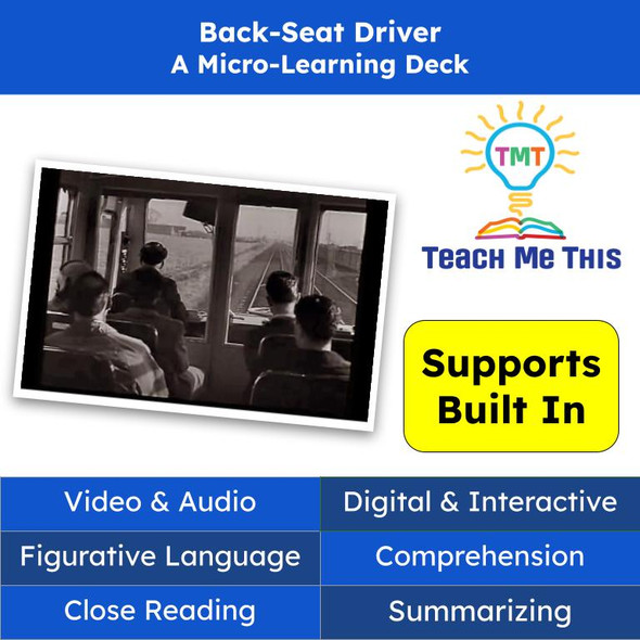 Back Seat Driver Figurative Language Reading Passage and Activities