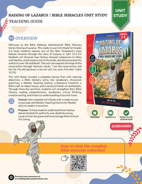 Unit Study | Raising of Lazarus (Grades 3-6)