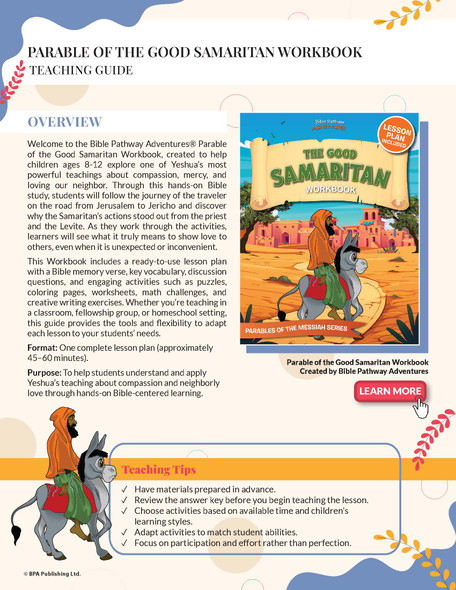 Bible Parable: The Good Samaritan Workbook