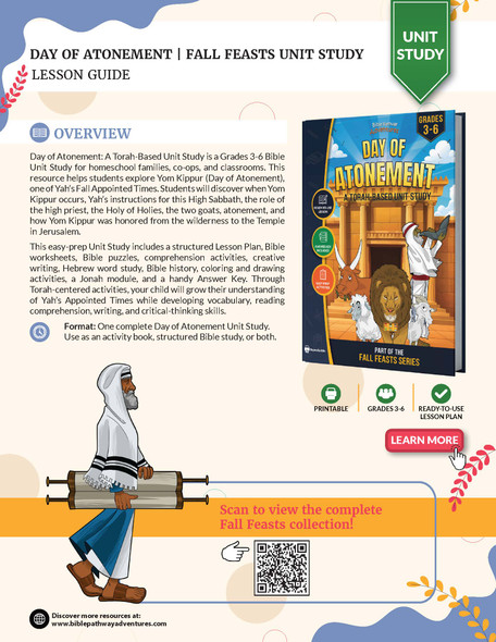 Unit Study | Day of Atonement (Grades 3-6)