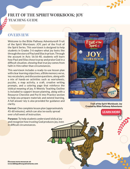 Joy: Fruit of the Spirit Workbook