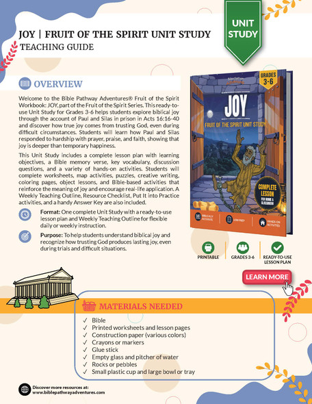 Unit Study | Joy: Fruit of the Spirit (Grades 3-6)