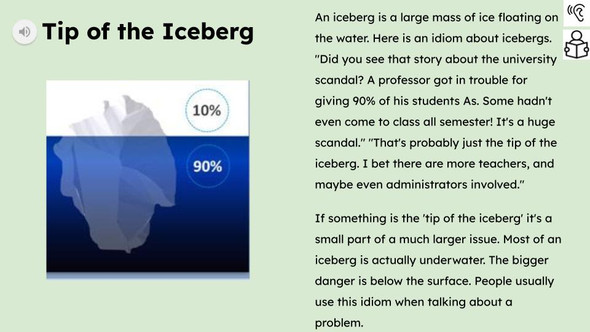 Tip of the Iceberg Figurative Language Reading Passage and Activities