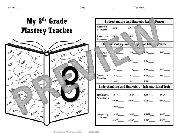 8th Grade Reading Data Tracker(STAAR, TEKS)