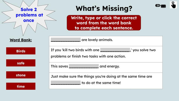 Kill Two Birds With One Stone Figurative Language Reading Passage and Activities