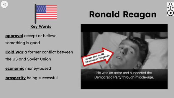 President Ronald Reagan Informational Text Reading Passage and Activities