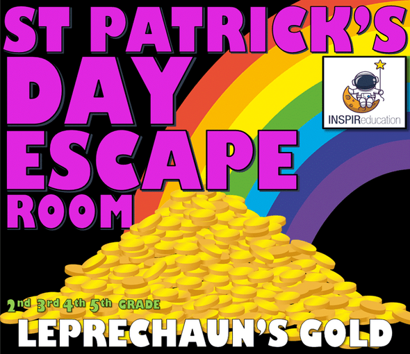 St Patrick's Day: ESCAPE ROOM - 10 Challenges, Answer Key, All resources, PRINT AND GO!