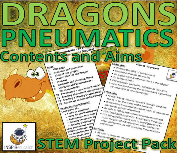 STEM PNEUMATICS: Dragons: Lesson Plans, Activities, Problem Solving, Certificates