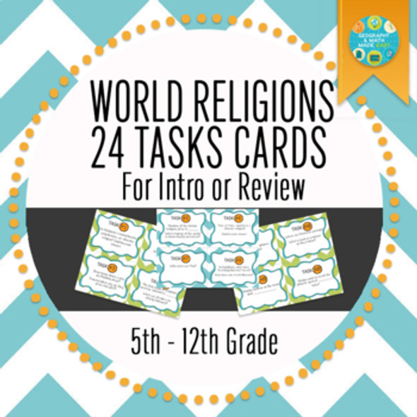 Geography, World Religions Task Card Cooperative Activity