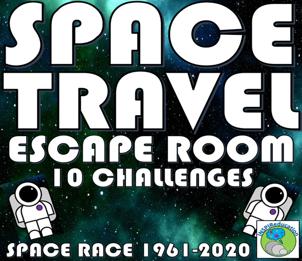 SPACE RACE ESCAPE ROOM: USA vs RUSSIA 1961 - 2020, 10 Challenges, Student Workbook, Resources and Answer Key