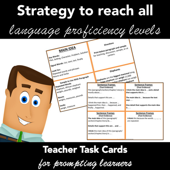 Sentence Frames - Teacher Task Cards - Prompts for Reader Response