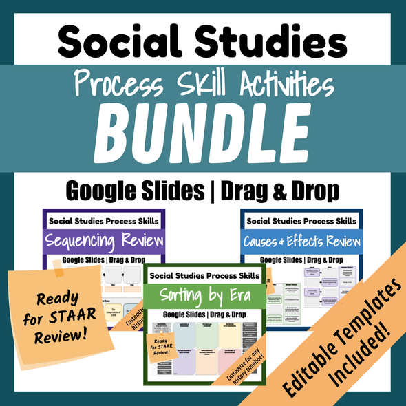 Social Studies Process Skill Review Activities & Templates BUNDLE | STAAR