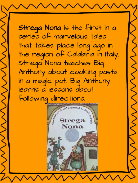 STREGA NONA STORIES INTERDISCIPLINARY UNIT OF STUDY