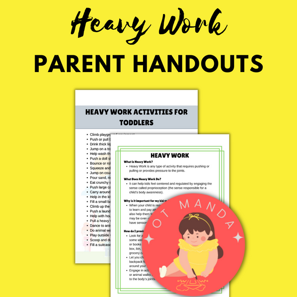 Heavy Work Teacher and Caregiver Handouts | Why it is Important and Ideas for Home