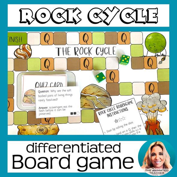 The Rock Cycle Board Game Printable Middle School Science Differentiated