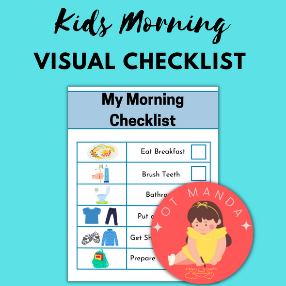 Kids Morning Tasks Visual Checklist | Occupational Therapy Daily Routine Aides