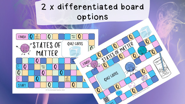 States of Matter Science Board Game Printable Differentiated