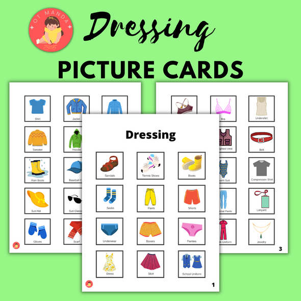 Dressing Picture Exchange Communication Cards | Visual Schedules | Images for Clothing Items | Speech Therapy | Pediatric Occupational