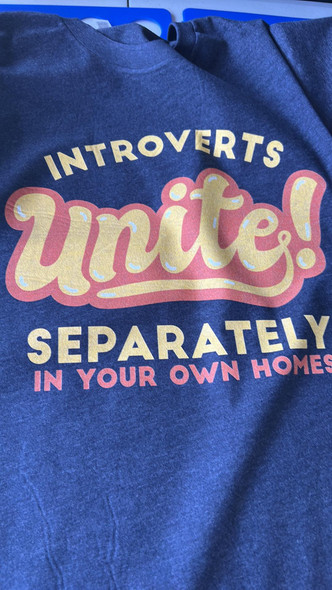 “Introverts Unite” crew neck shirt 